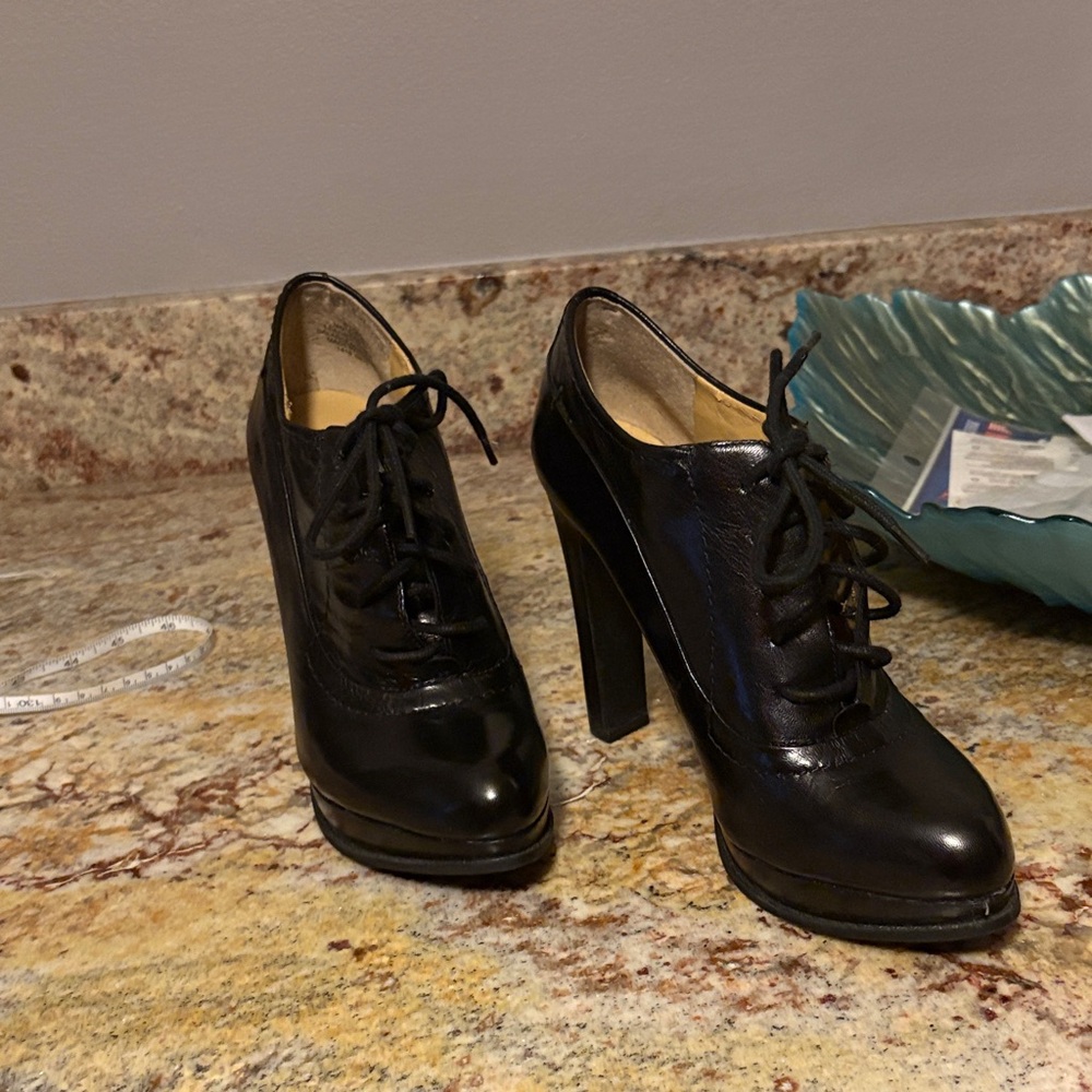 Nine West Black Lace-Up Heels
